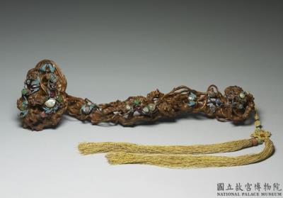 图片[3]-Root scepter inlaid with precious materials, Qianlong reign (1736-1795), Qing dynasty-China Archive